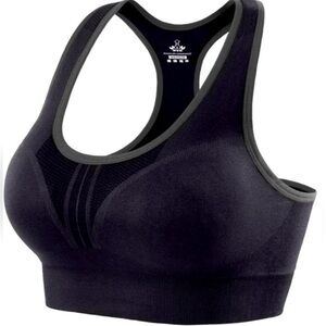 NWT Heathyoga Black Padded Sports bra Size Large